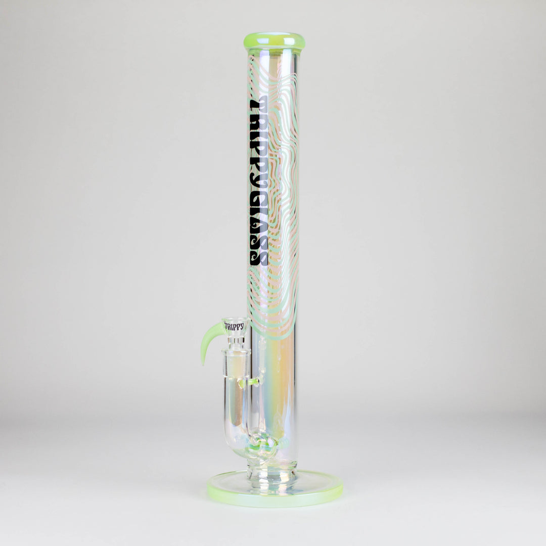 Trippy Glass 17" Holographic Double Inline  Straight Tube Glass Water Pipes