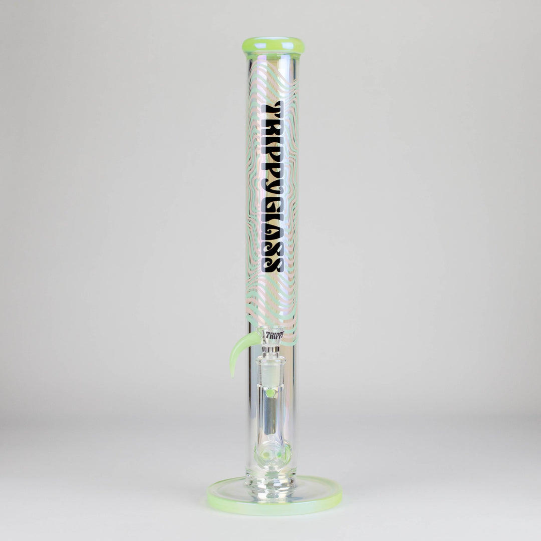Trippy Glass 17" Holographic Double Inline  Straight Tube Glass Water Pipes