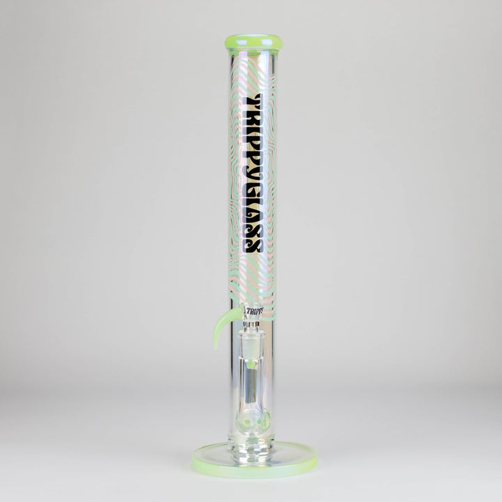 Trippy Glass 17" Holographic Double Inline  Straight Tube Glass Water Pipes