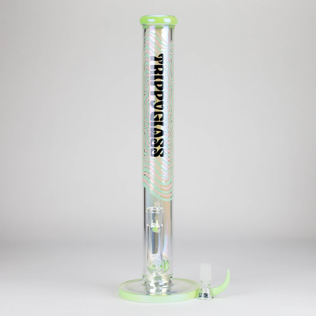 Trippy Glass 17" Holographic Double Inline  Straight Tube Glass Water Pipes