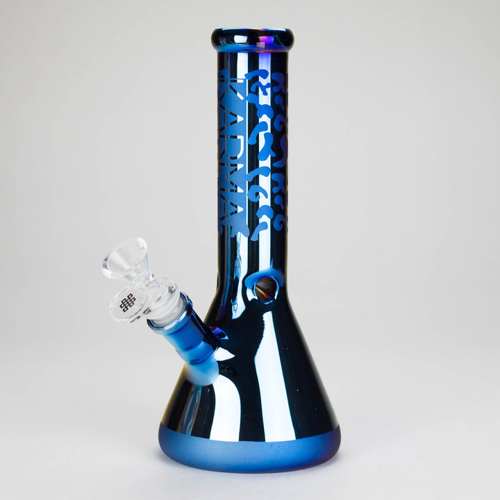 Karma 9" Beaker Blue Metallic Glass Water Pipes product photo – Mile High Glass Pipes