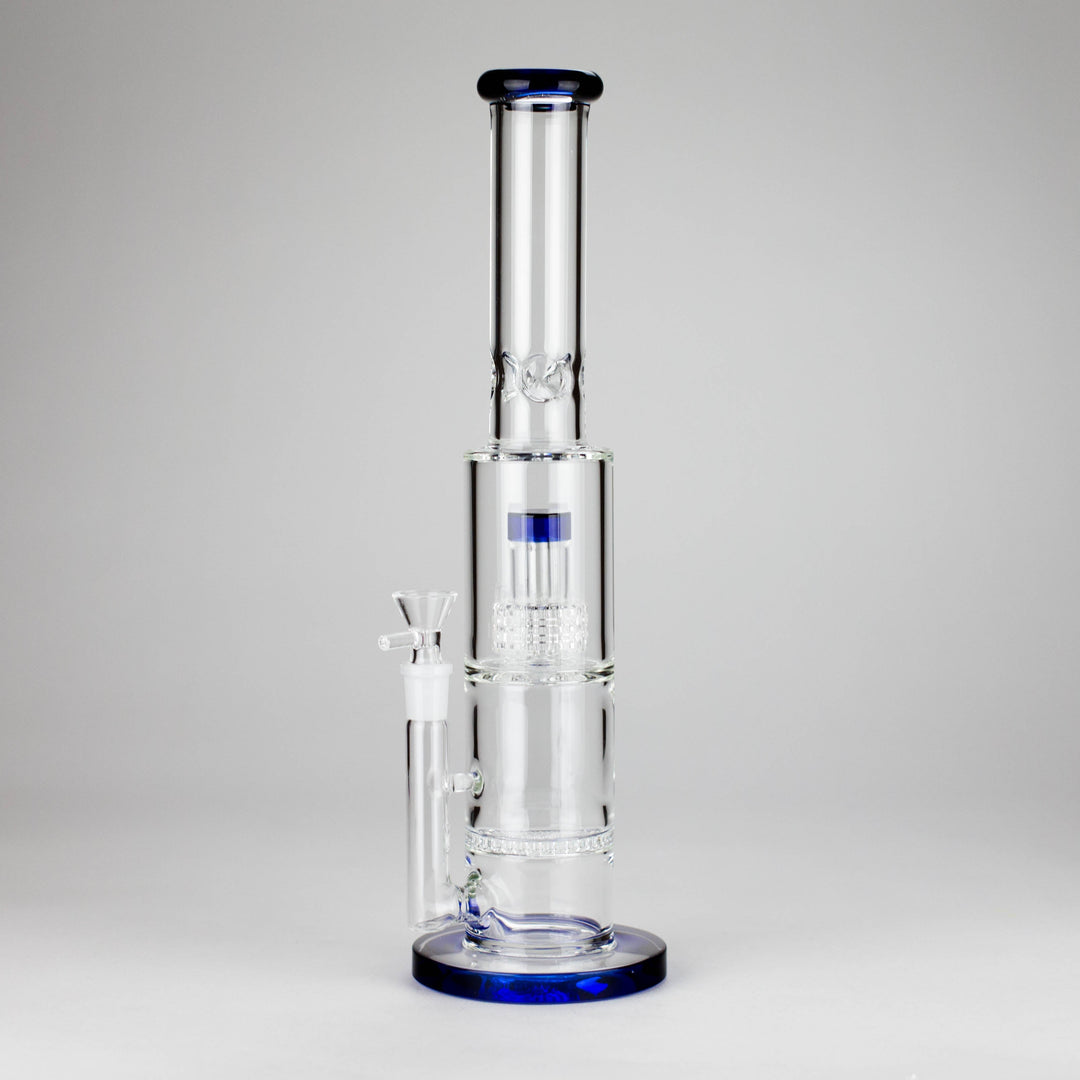 Color accented glass water pipes with Double Perc 15"