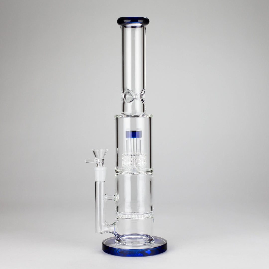 Color accented glass water pipes with Double Perc 15"