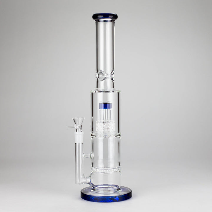 Color accented glass water pipes with Double Perc 15"