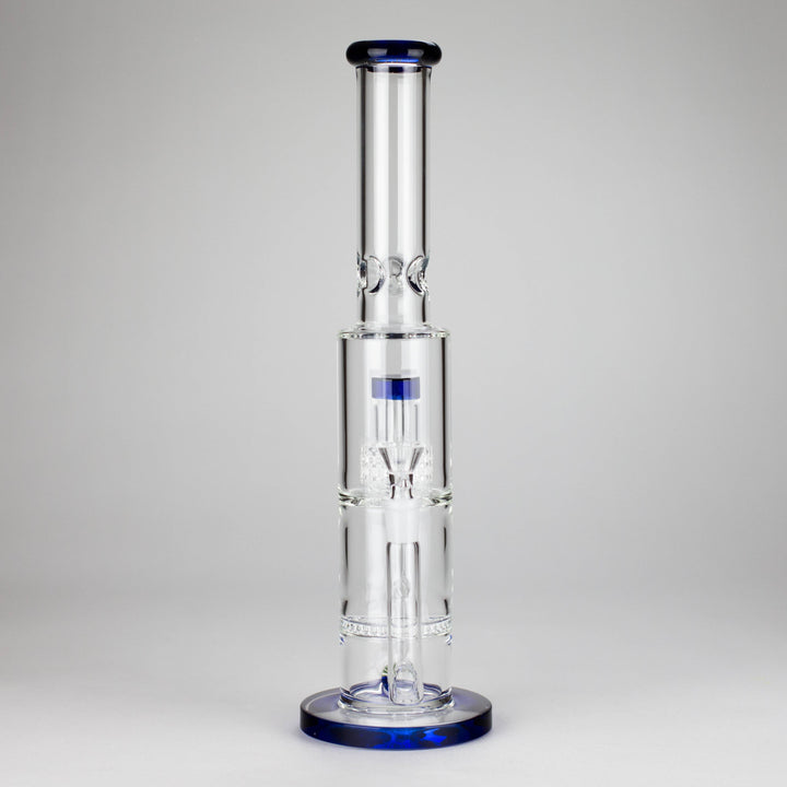 Color accented glass water pipes with Double Perc 15"