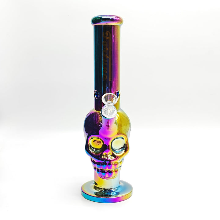 Fortune Electroplated Skull 14" 7mm Glass Pipes