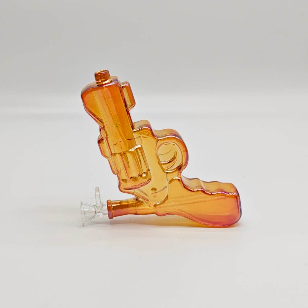 Electroplated 7.5" Pistol Glass Water Pipes