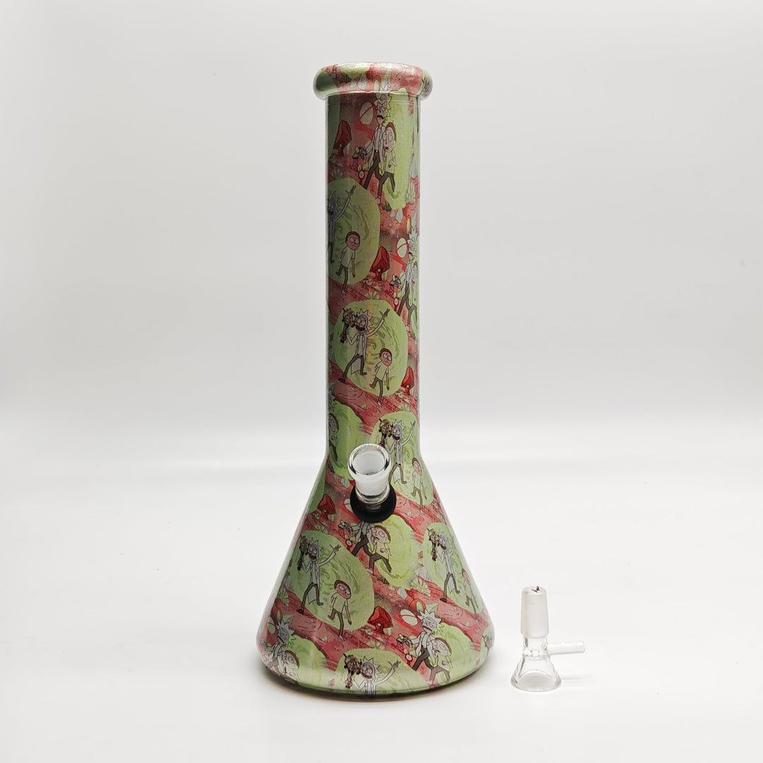 Hydrographic Glass Bong 7mm -Assorted Designs 13"