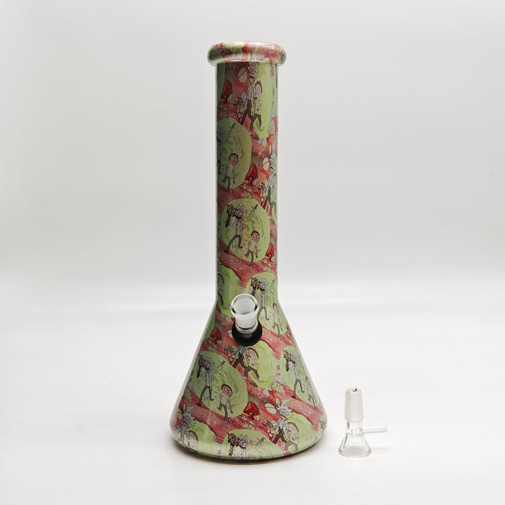 Hydrographic Glass Bong 7mm -Assorted Designs 13"