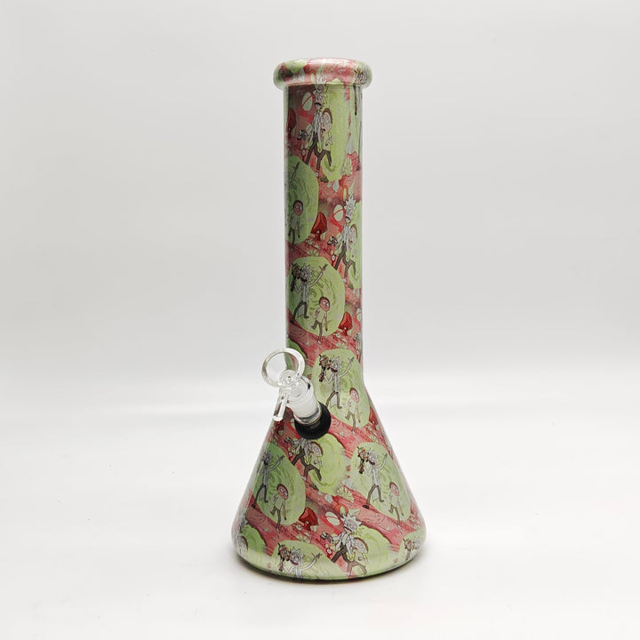 Hydrographic Glass Bong 7mm -Assorted Designs 13"