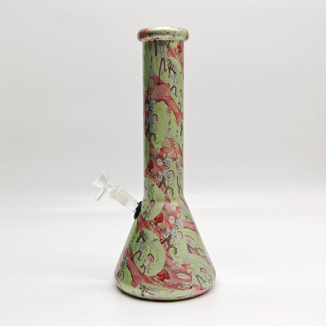 Hydrographic Glass Bong 7mm -Assorted Designs 13"