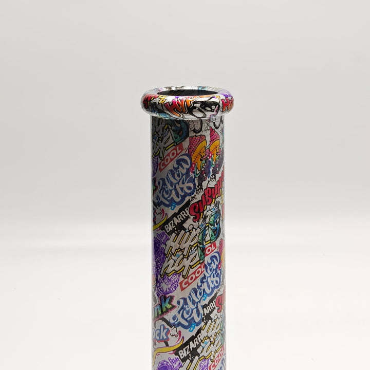 7mm Calavera Hydrographic Glass Water Pipes-Assorted Designs 13"