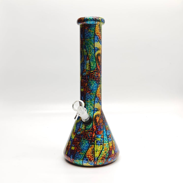 7mm Calavera Hydrographic Glass Water Pipes-Assorted Designs 13"