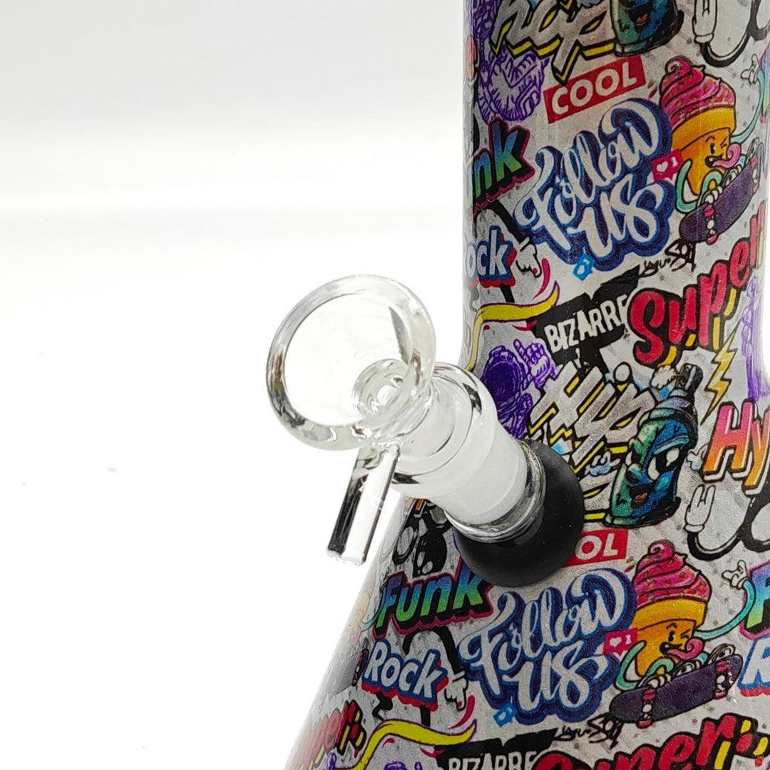 7mm Calavera Hydrographic Glass Water Pipes-Assorted Designs 13"