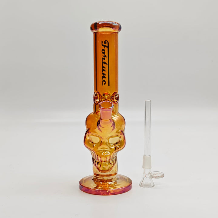 Fortune Electroplated Skull 10" 5mm Glass Water Pipes