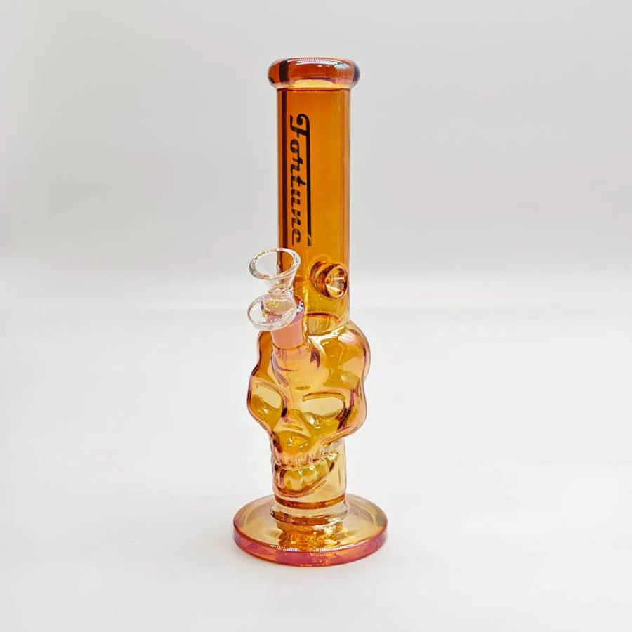 Fortune Electroplated Skull 10" 5mm Glass Water Pipes