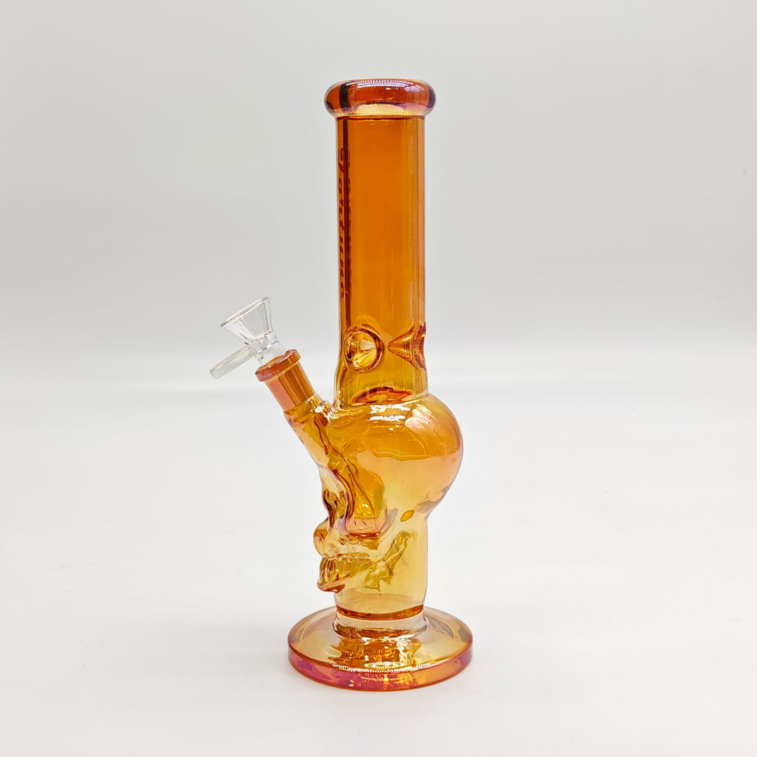 Fortune Electroplated Skull 10" 5mm Glass Water Pipes