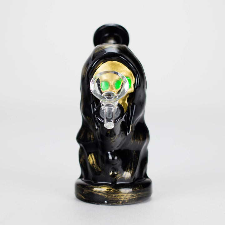 Black Skull Soft Glass Water Pipes 6″