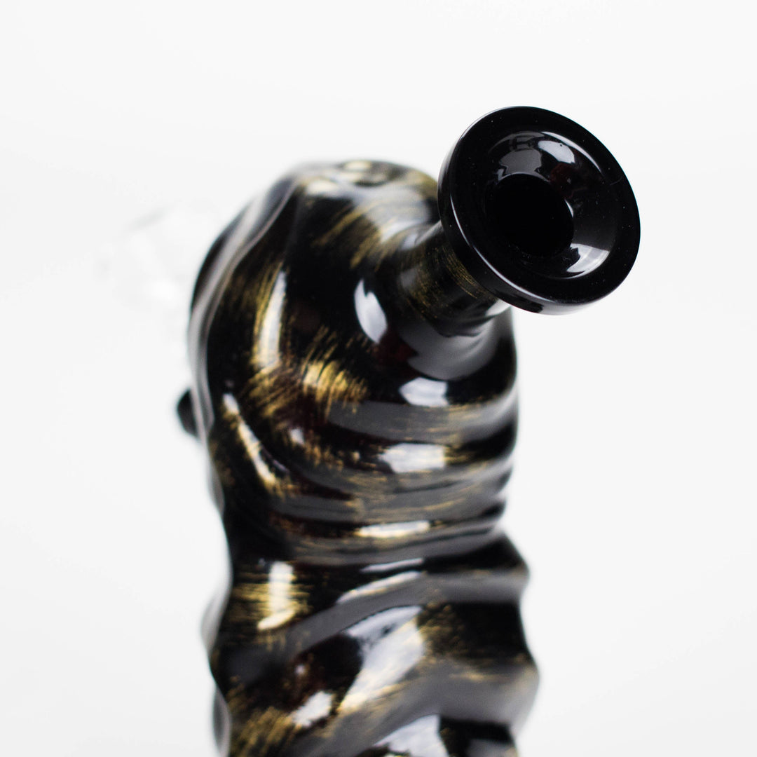 Black Skull Soft Glass Water Pipes 6″