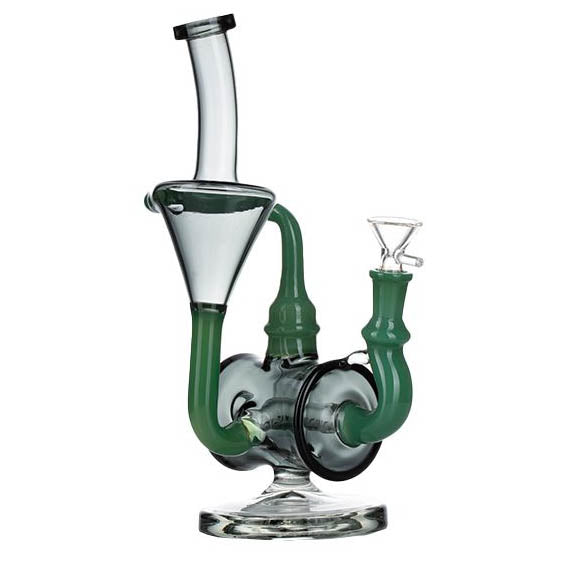 Jade Green Tecycler Glass Water Pipes 11″