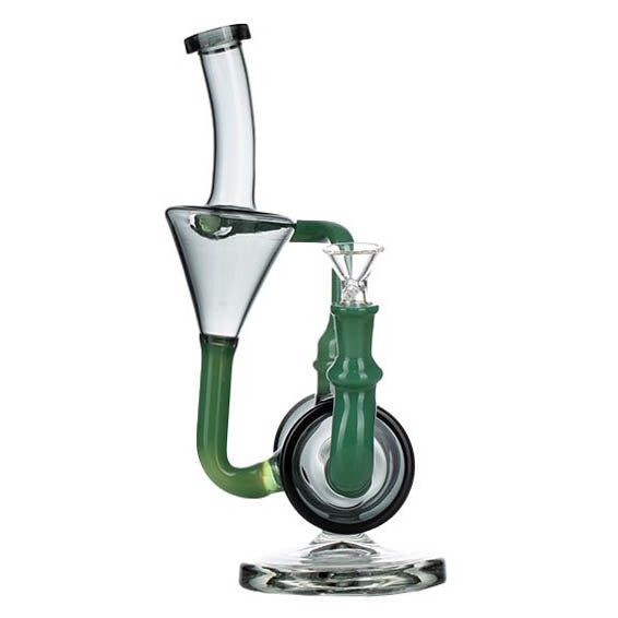 Jade Green Tecycler Glass Water Pipes 11″