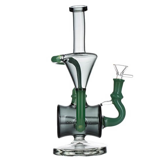 Jade Green Tecycler Glass Water Pipes 11″