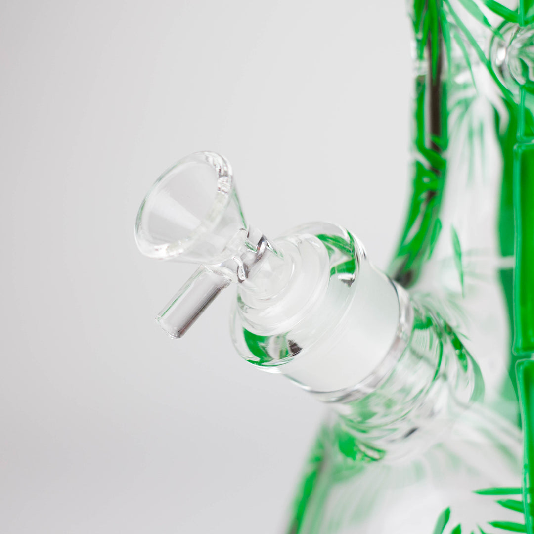 Panda & Bamboo Beaker Glass Water Pipes – 7mm Thick with Ice Pinch 12"