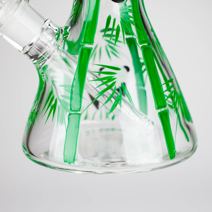 Panda & Bamboo Beaker Glass Water Pipes – 7mm Thick with Ice Pinch 12"