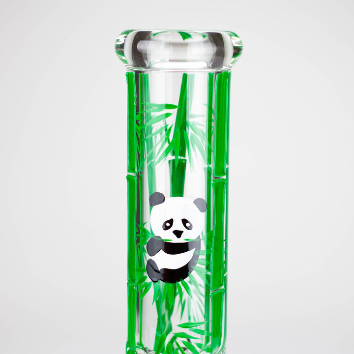 Panda & Bamboo Beaker Glass Water Pipes – 7mm Thick with Ice Pinch 12"