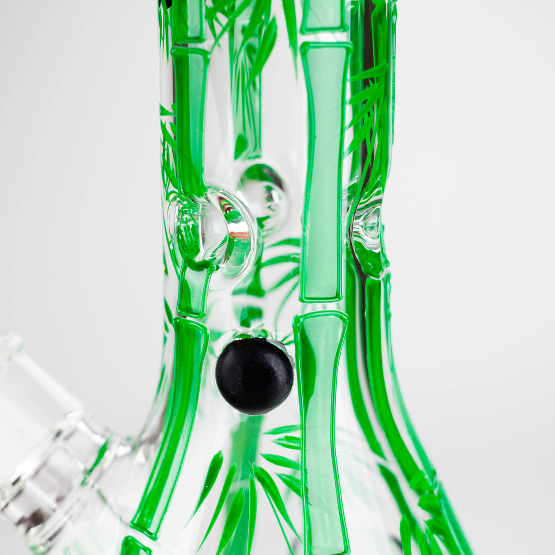 Panda & Bamboo Beaker Glass Water Pipes – 7mm Thick with Ice Pinch 12"