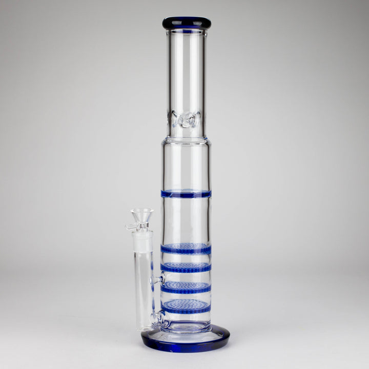 Blue Honeycomb Cycler Glass Bong – 4 Honeycomb Diffusers 17"