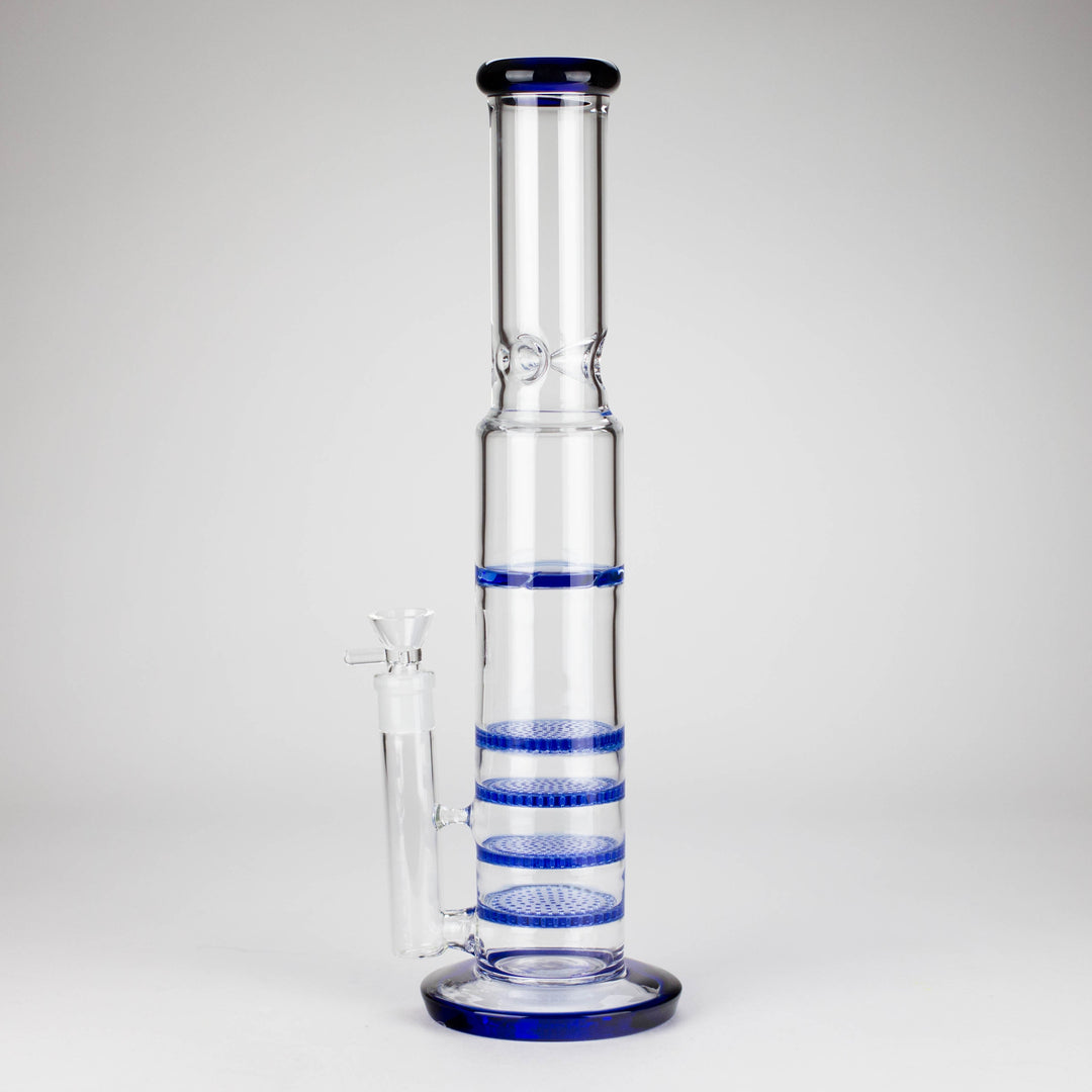 Blue Honeycomb Cycler Glass Bong – 4 Honeycomb Diffusers 17"