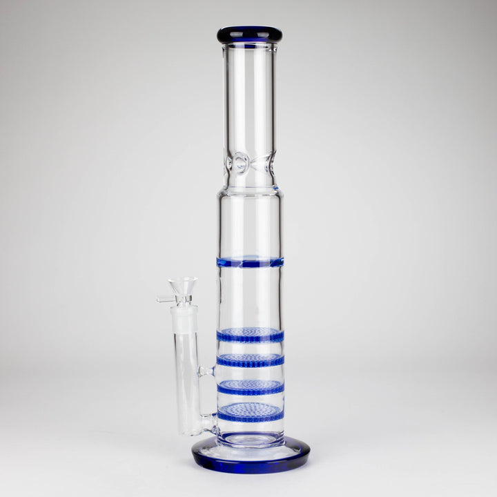 Blue Honeycomb Cycler Glass Bong – 4 Honeycomb Diffusers 17"