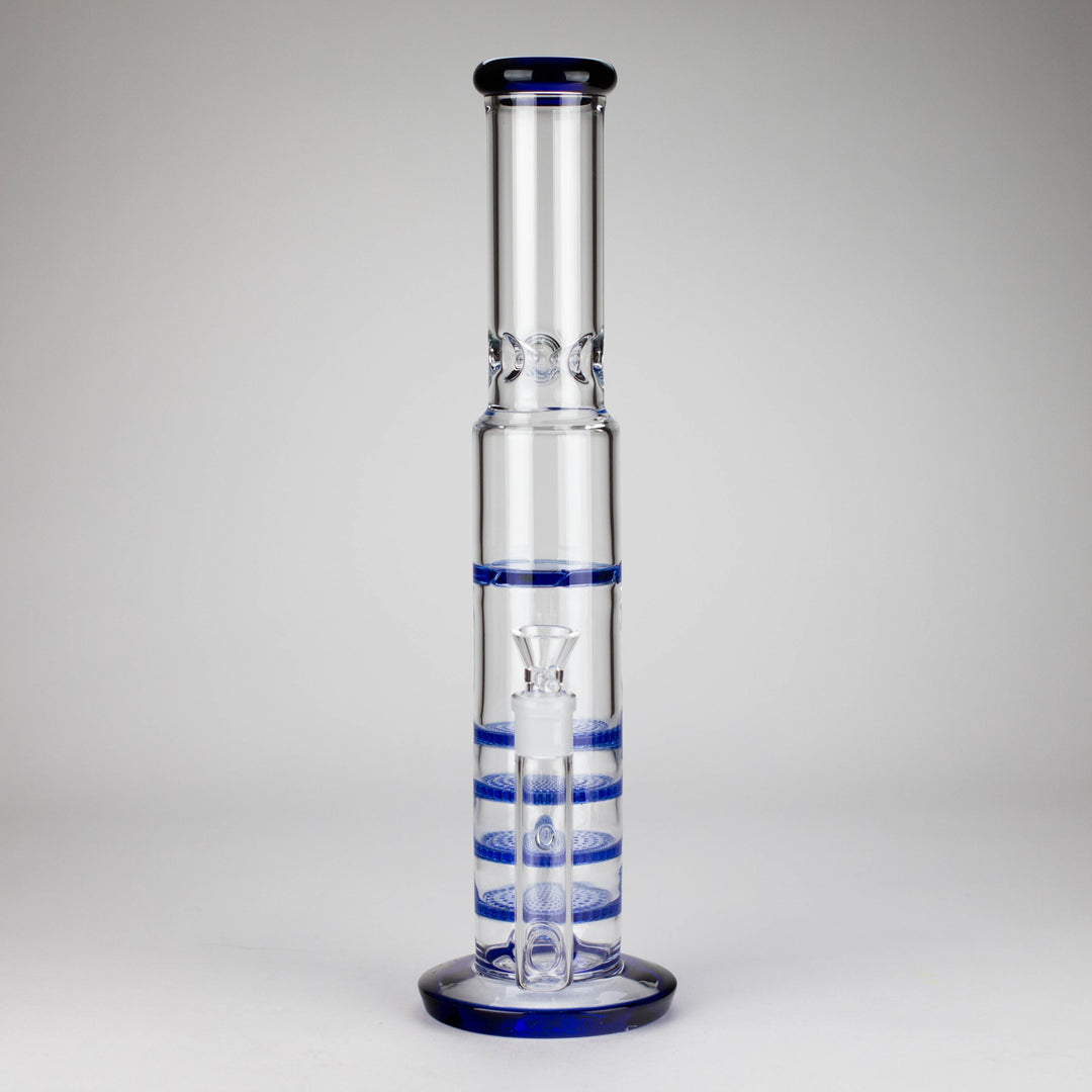 Blue Honeycomb Cycler Glass Bong – 4 Honeycomb Diffusers 17"