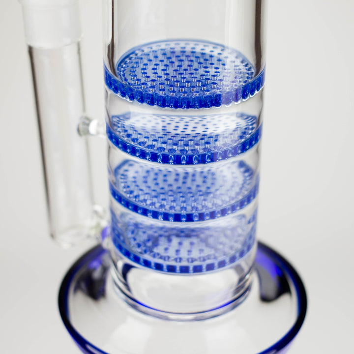Blue Honeycomb Cycler Glass Bong – 4 Honeycomb Diffusers 17"
