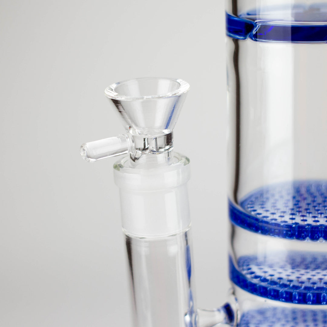 Blue Honeycomb Cycler Glass Bong – 4 Honeycomb Diffusers 17"