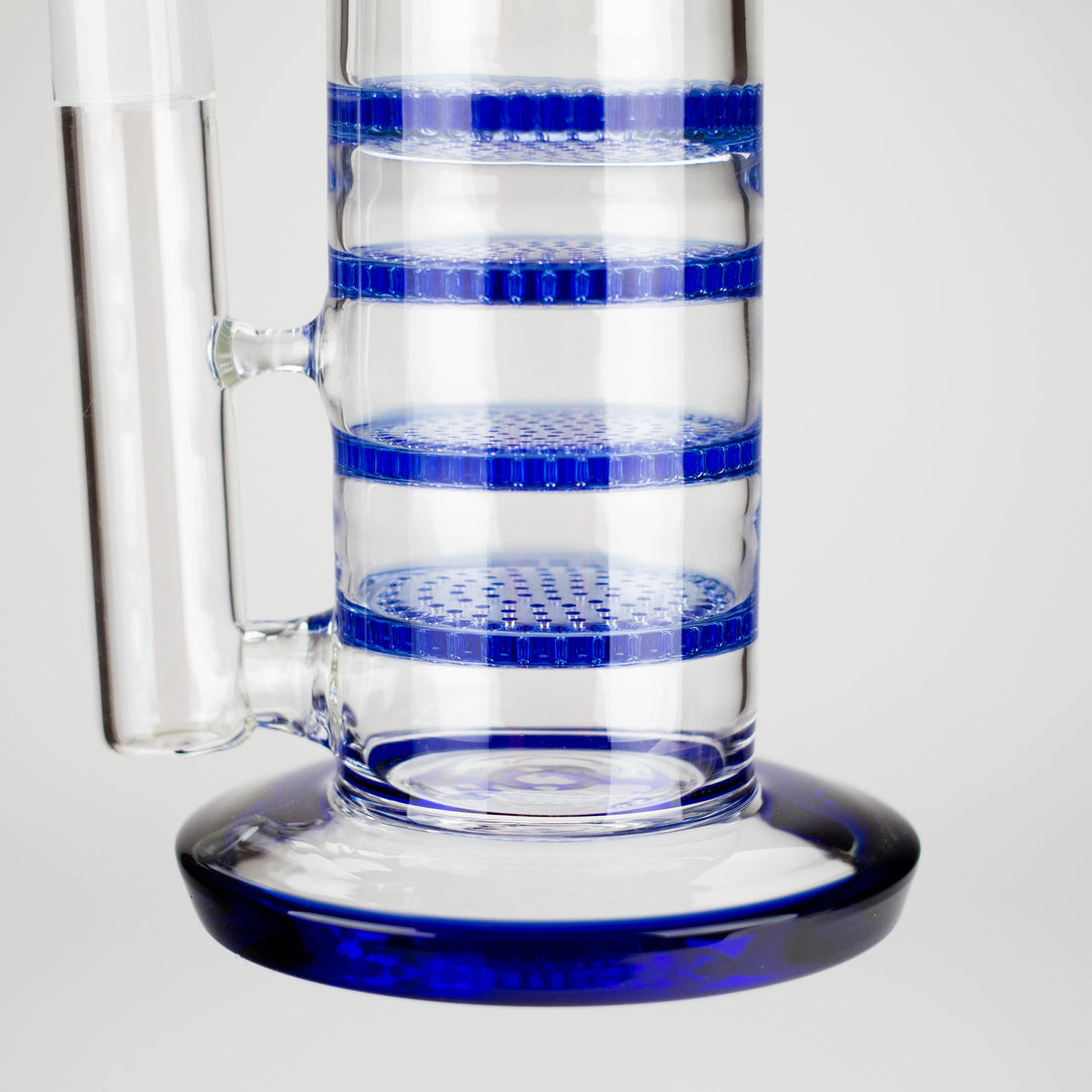 Blue Honeycomb Cycler Glass Bong – 4 Honeycomb Diffusers 17"