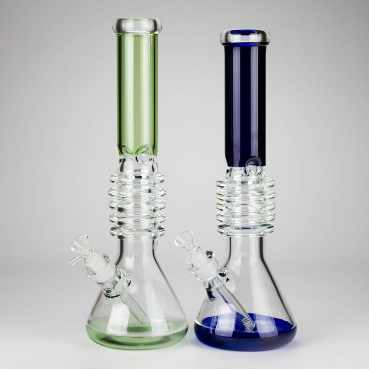 Ring Style Beaker Glass Water Pipes – Spiral Neck Ice Catcher | 14mm Bowl Joint 17"