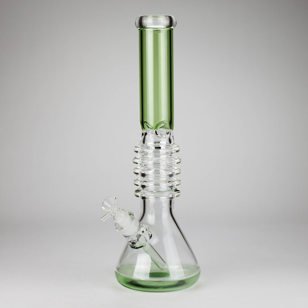Ring Style Beaker Glass Water Pipes – Spiral Neck Ice Catcher | 14mm Bowl Joint 17"