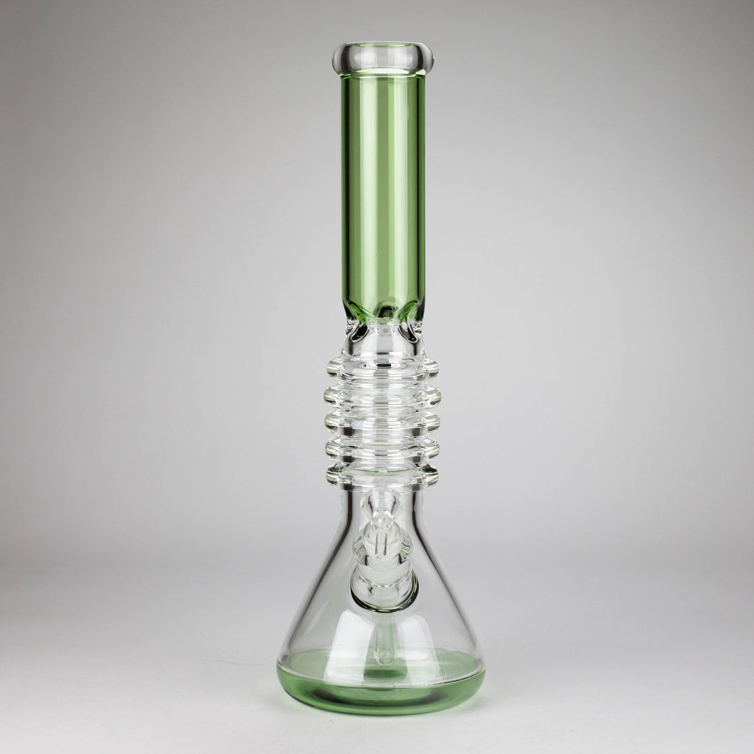 Ring Style Beaker Glass Water Pipes – Spiral Neck Ice Catcher | 14mm Bowl Joint 17"