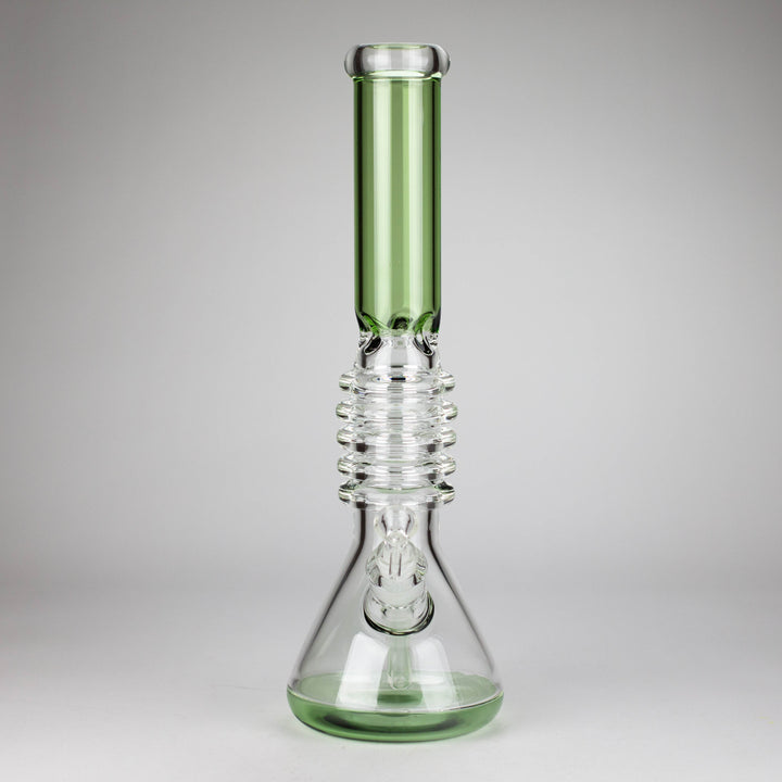 Ring Style Beaker Glass Water Pipes – Spiral Neck Ice Catcher | 14mm Bowl Joint 17"