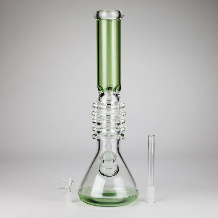 Ring Style Beaker Glass Water Pipes – Spiral Neck Ice Catcher | 14mm Bowl Joint 17"