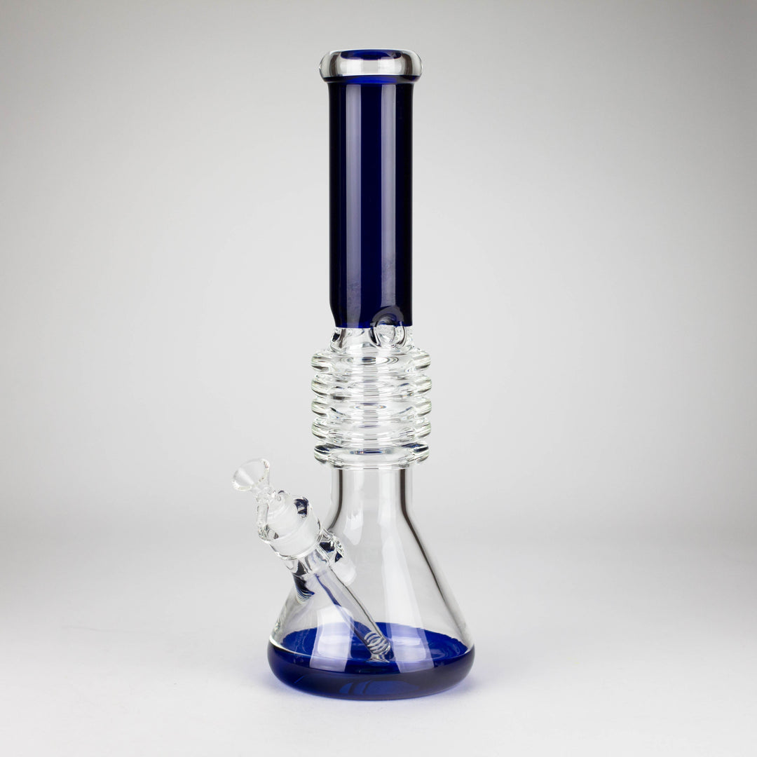 Ring Style Beaker Glass Water Pipes – Spiral Neck Ice Catcher | 14mm Bowl Joint 17"