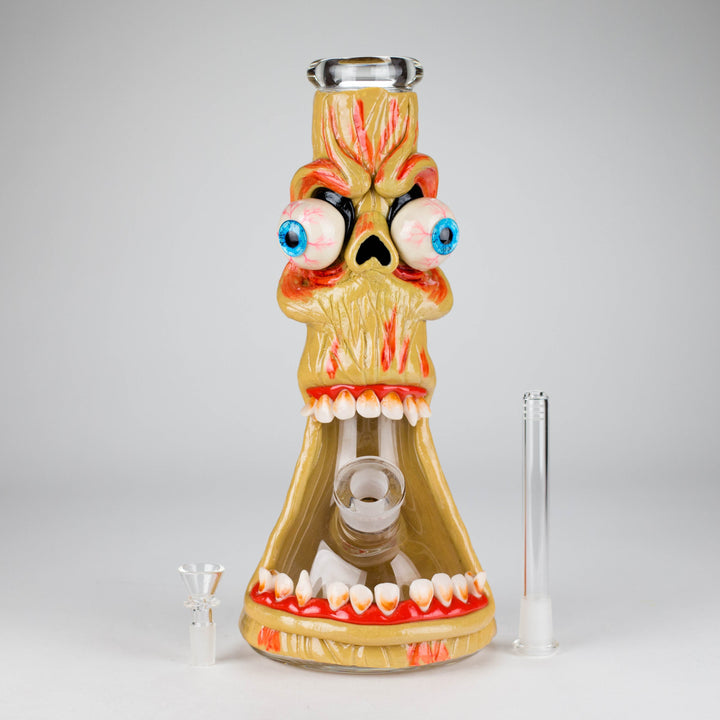 Monster Zombie Face Glass Water Pipes – 9mm Thick 12"