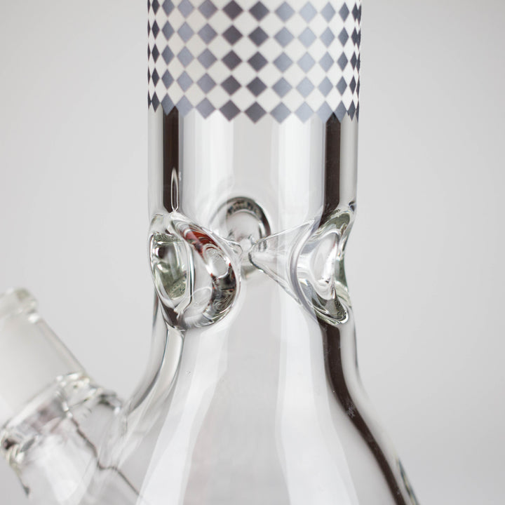 Grid Pattern Beaker Water Pipes – Glow in the Dark 15"