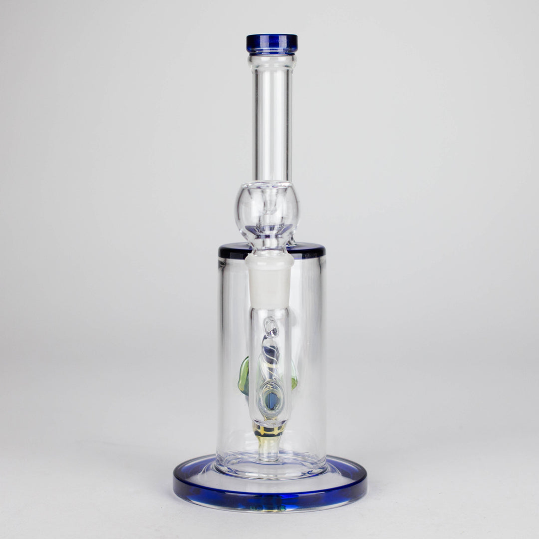 Glass Water Pipe with Fish Water Diffuser – Assorted Colors 10"