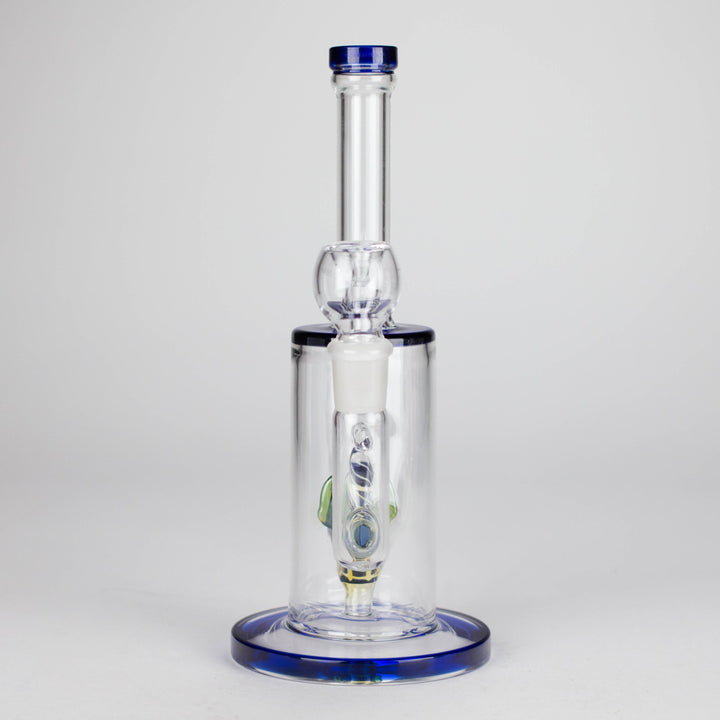 Glass Water Pipe with Fish Water Diffuser – Assorted Colors 10"
