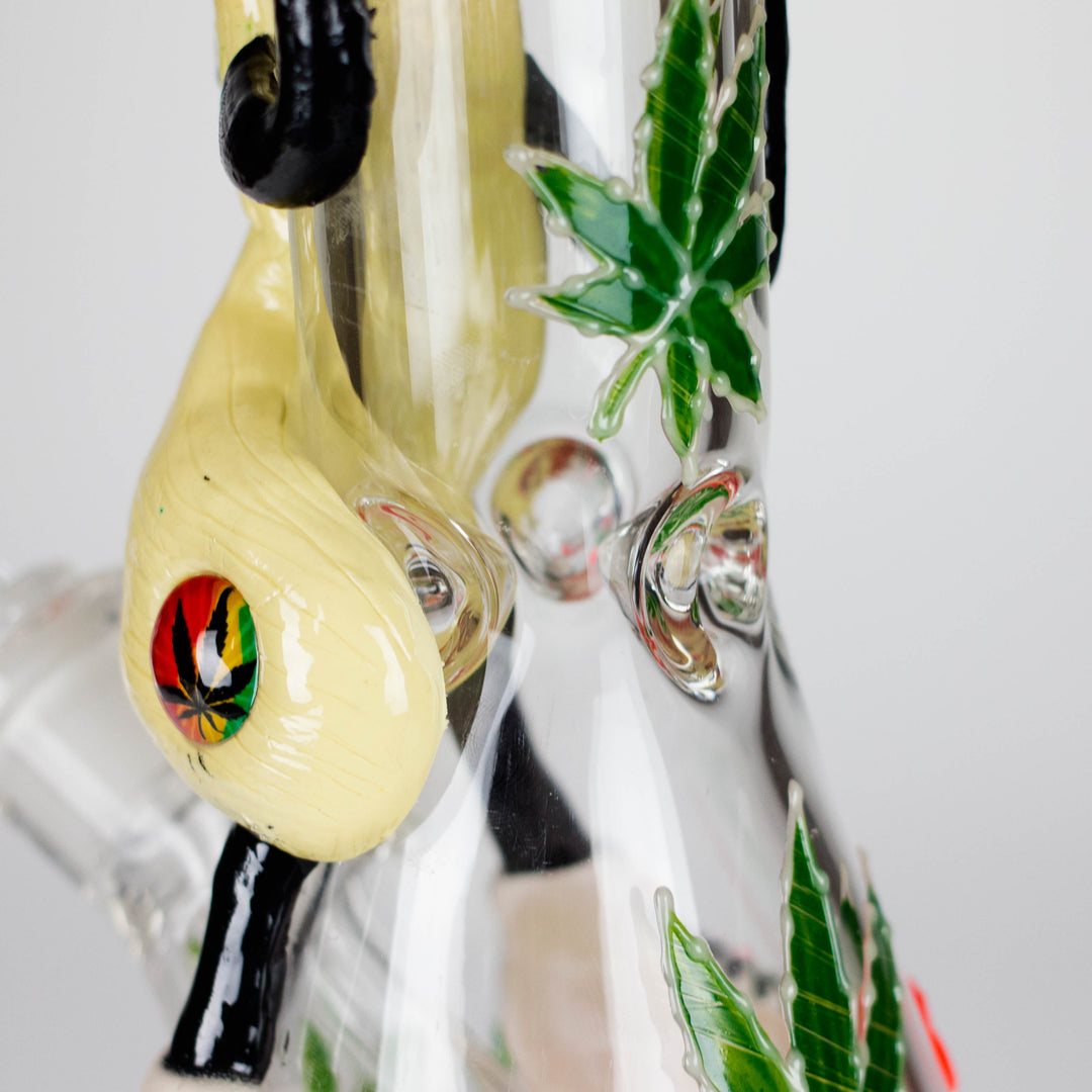 Shroomed Out Glow in the dark Glass Water Pipes 13"