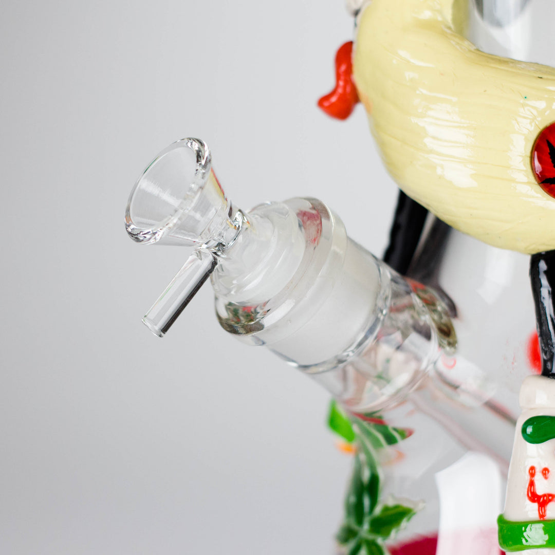 Shroomed Out Glow in the dark Glass Water Pipes 13"