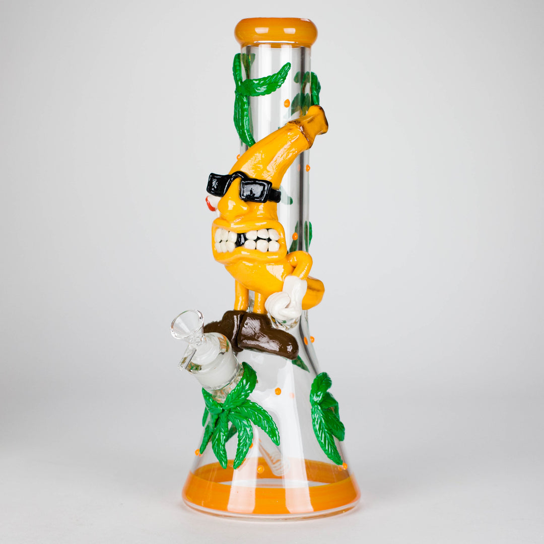 Bananabudz Glow in the dark Glass Water Pipes 13"